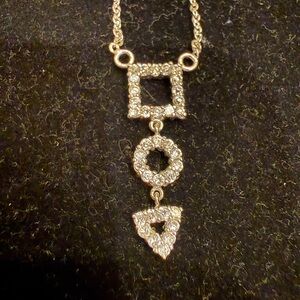 Delicate Sterling Silver 925 as shown with CZ’s Geometric Pendant Necklace